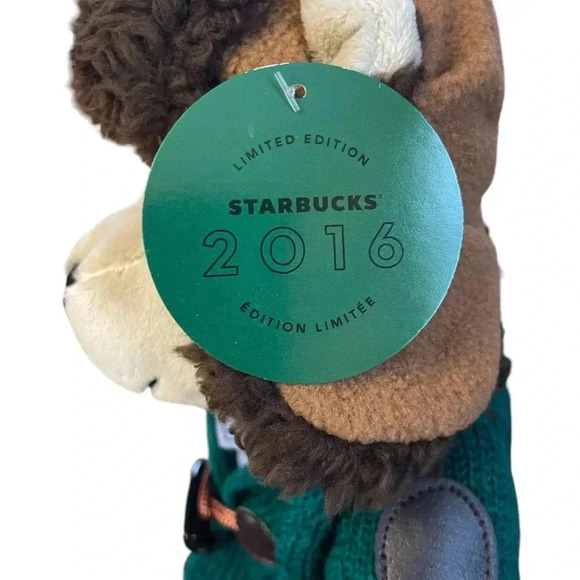 Starbucks 2016 Limited Edition Bearista Bear Plush Green Sweater - Picture 3 of 5